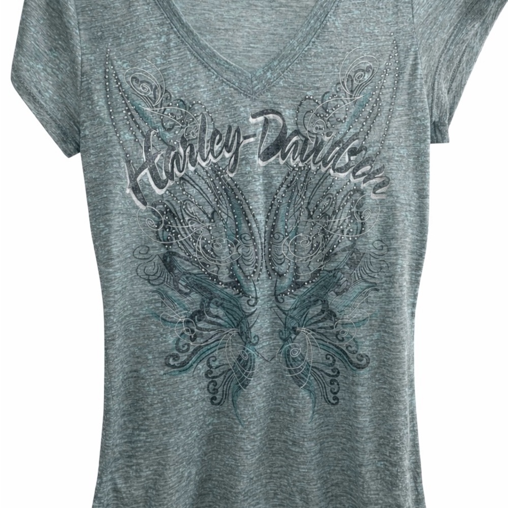 Harley-Davidson Women's Blue V-Neck Tee